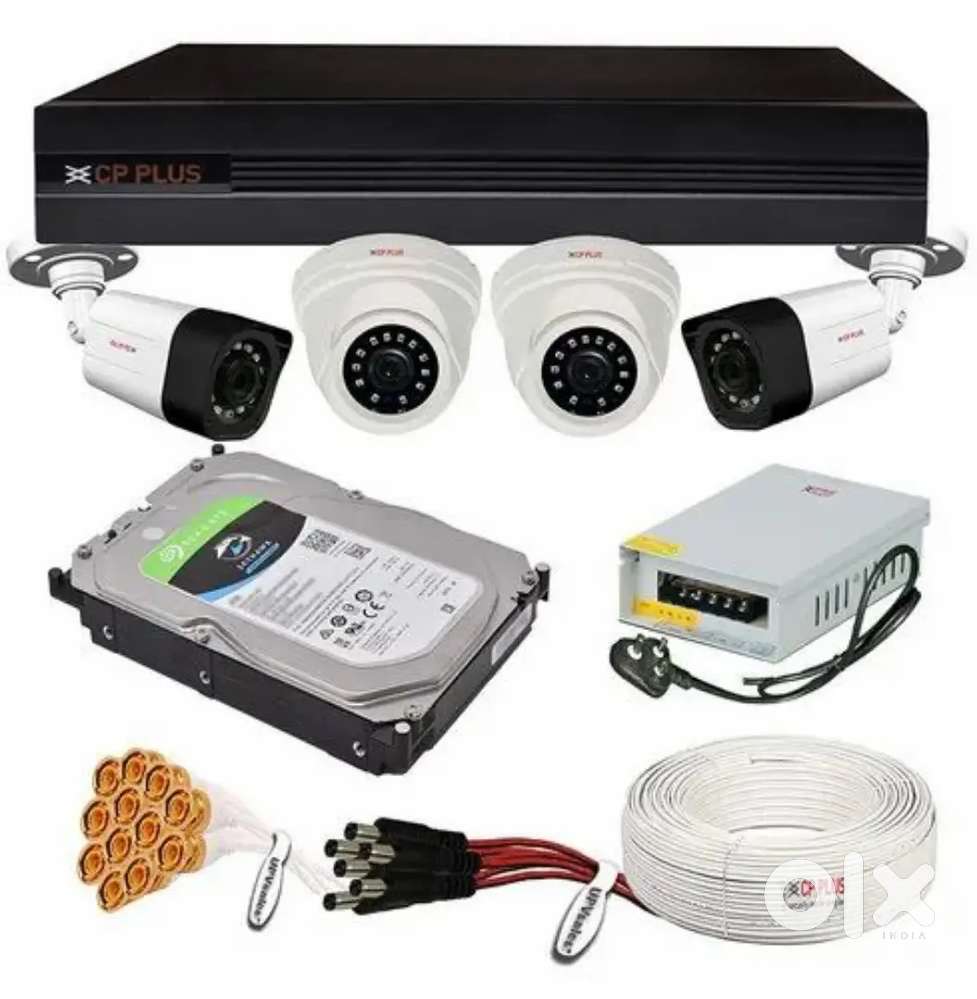 Full HD CCTV 4 Channel Camera Full Setup 11990/-