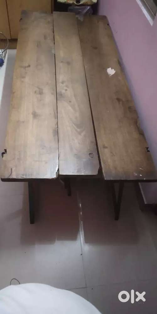 Bed-(cum ) single Cot along with cotton bed (Two cots available)