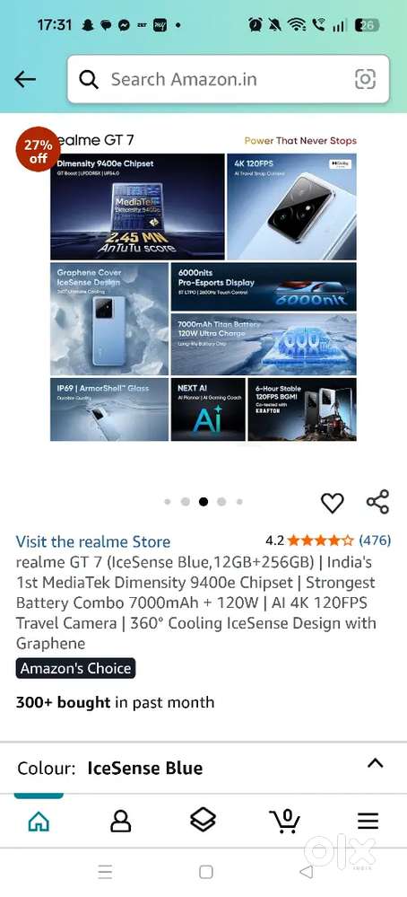 Realme gt 7 8gb/256 brand new 4 day's old