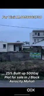 25% Built up plot for sale in J block aerocity mohali