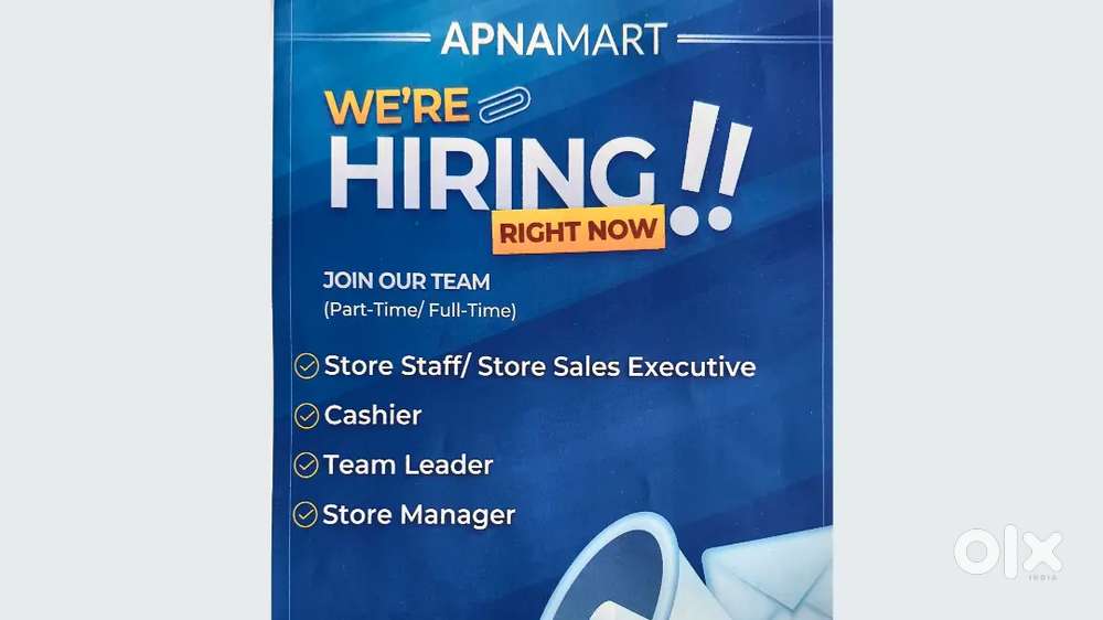 ApnaMart Hiring for Staff