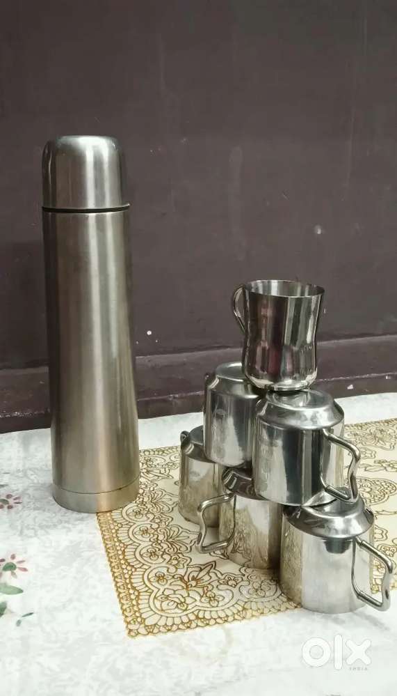 Steal cup 5 set and  1ltr thermosteel water bottle sell