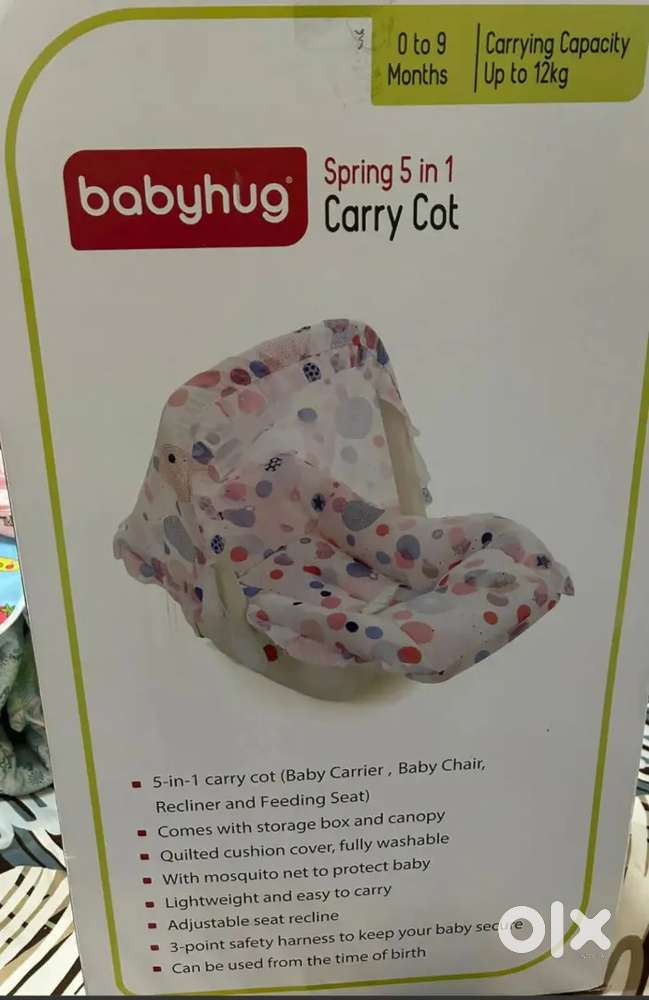 Babyhug cot carrier 5 in 1 - Aesthetic colour
