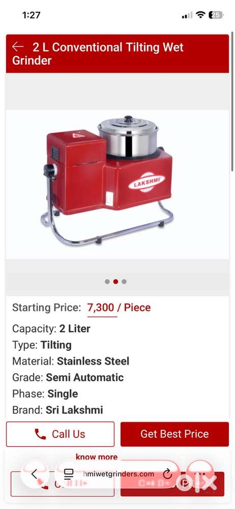 Sri Lakshmi Tilting Wet Grinder