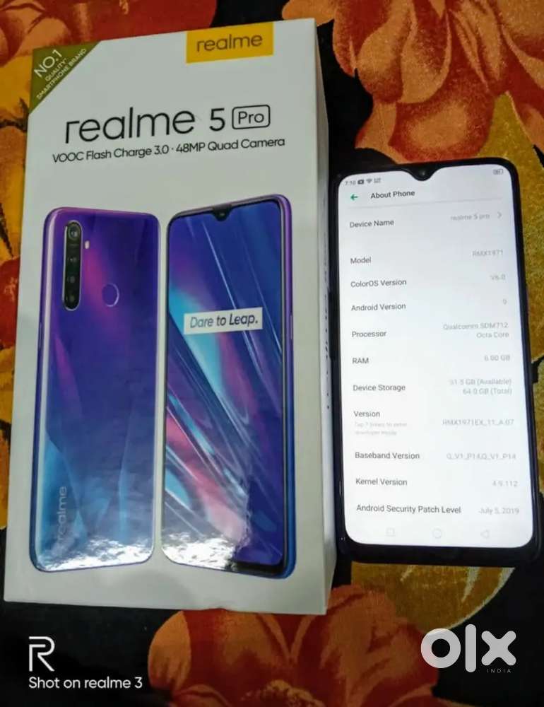 Realme 5 pro full kit condition