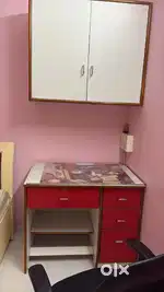 Desk and wall cabinet