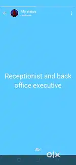 Receptionist,back office executive