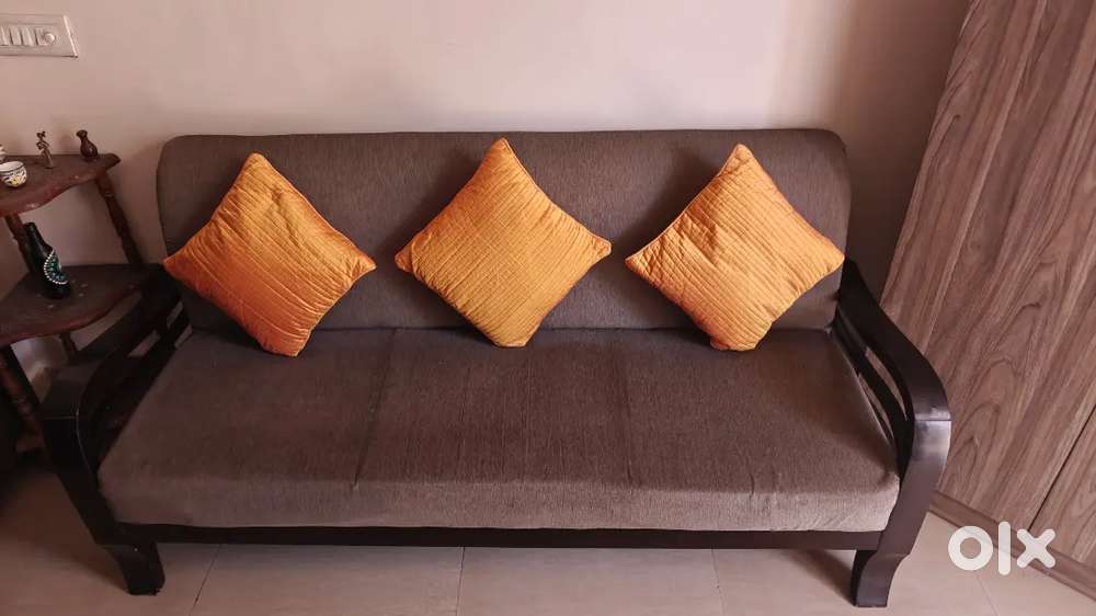 3-Seater Wooden Sofa, Grey colour

- Excellent Condition