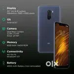 Poco f1 smartphone with 6GB/64 GB