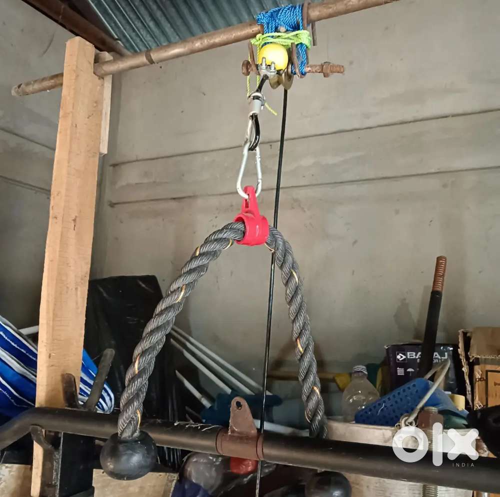 Gym weights with banch