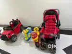 Kids car, cycle, swing car, stroller for sale