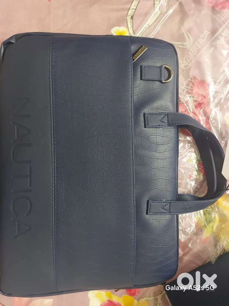 Nautical laptop bag brand new. Navy blue colour for sale