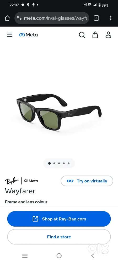 Rayban meta ADVACE SPECS 3months old brand new condition DJI INSTA