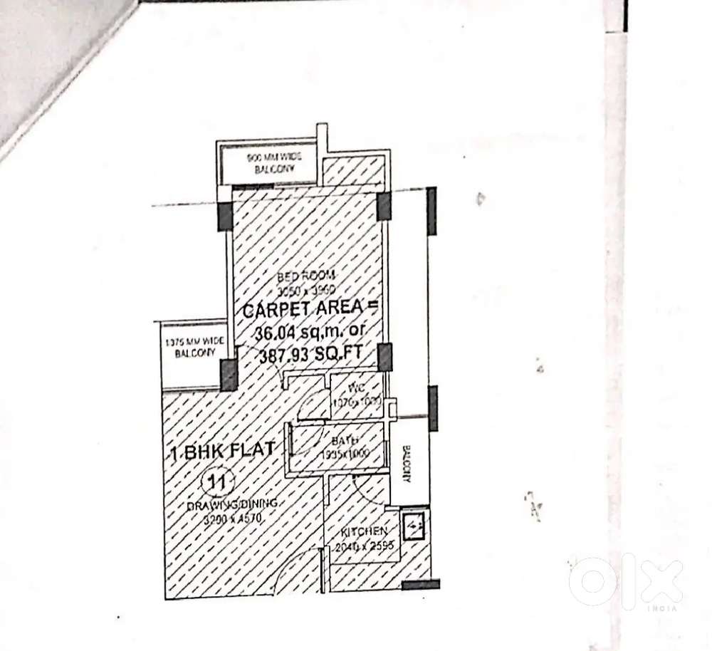 1 BHK premium flat for sale, 3 Balcony