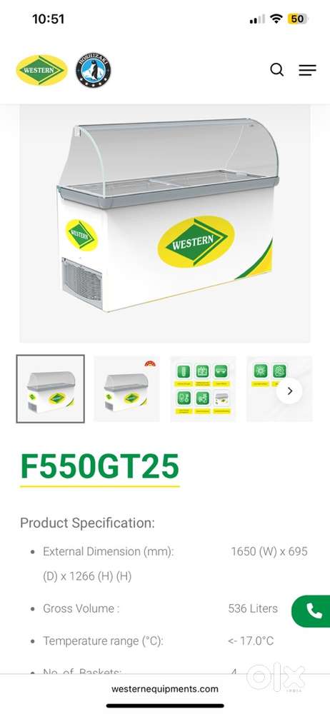 Glass top with glass counter Deep freezer for Shops