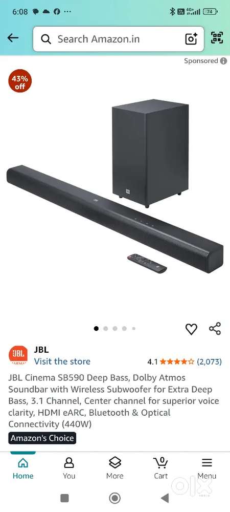 JBL SB 590 DOLLBY ATMOS
