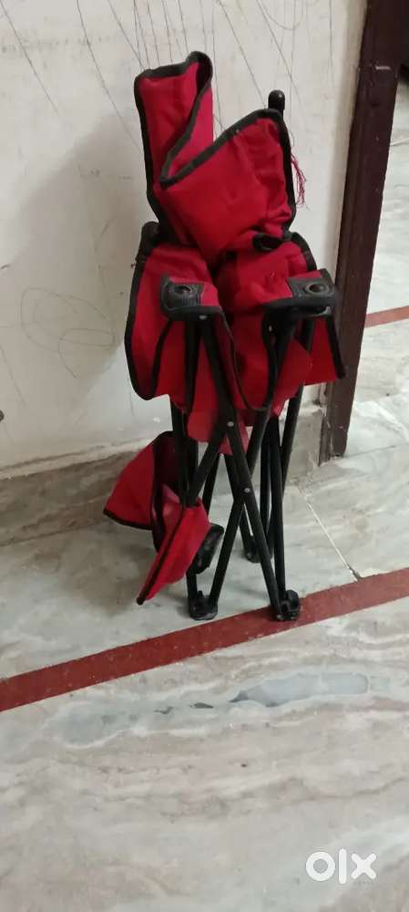 Portable Foldable Camping Chair for Beach Picnic Outdoor Chairs (Red)
