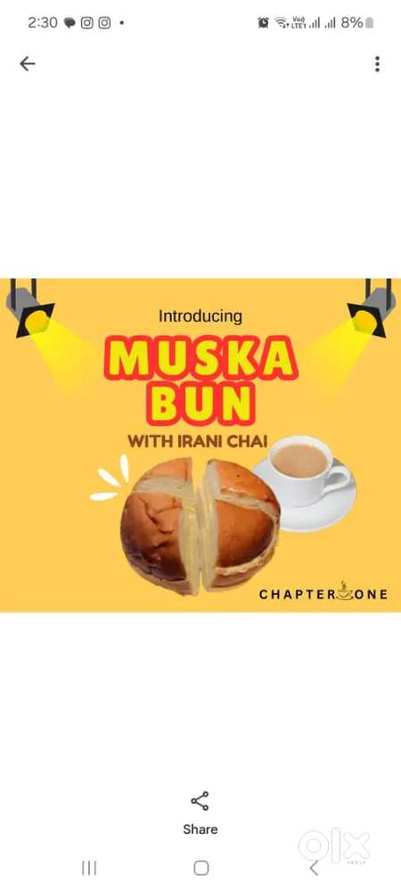 Bun muska & saffron tea counter, ladies staff only