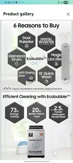 1 year old Samsung washing machine