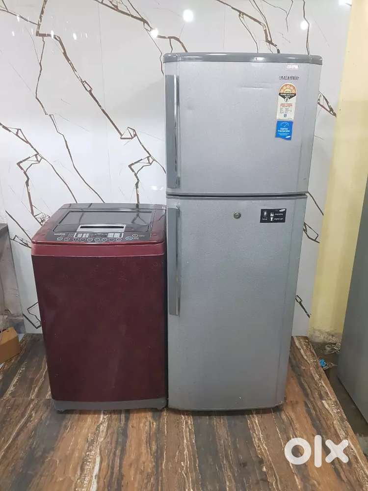Samsung 5 star rating double door refrigerator and lg washing machine