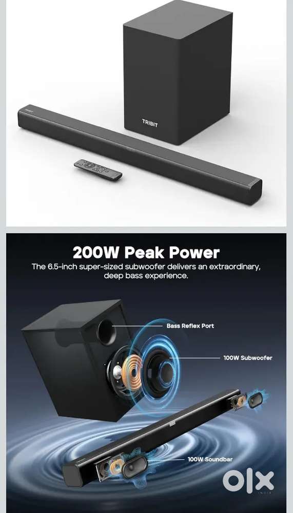 Tribit Soundbar Speaker S1 with Wired Subwoofer for Deep Bass, 200W