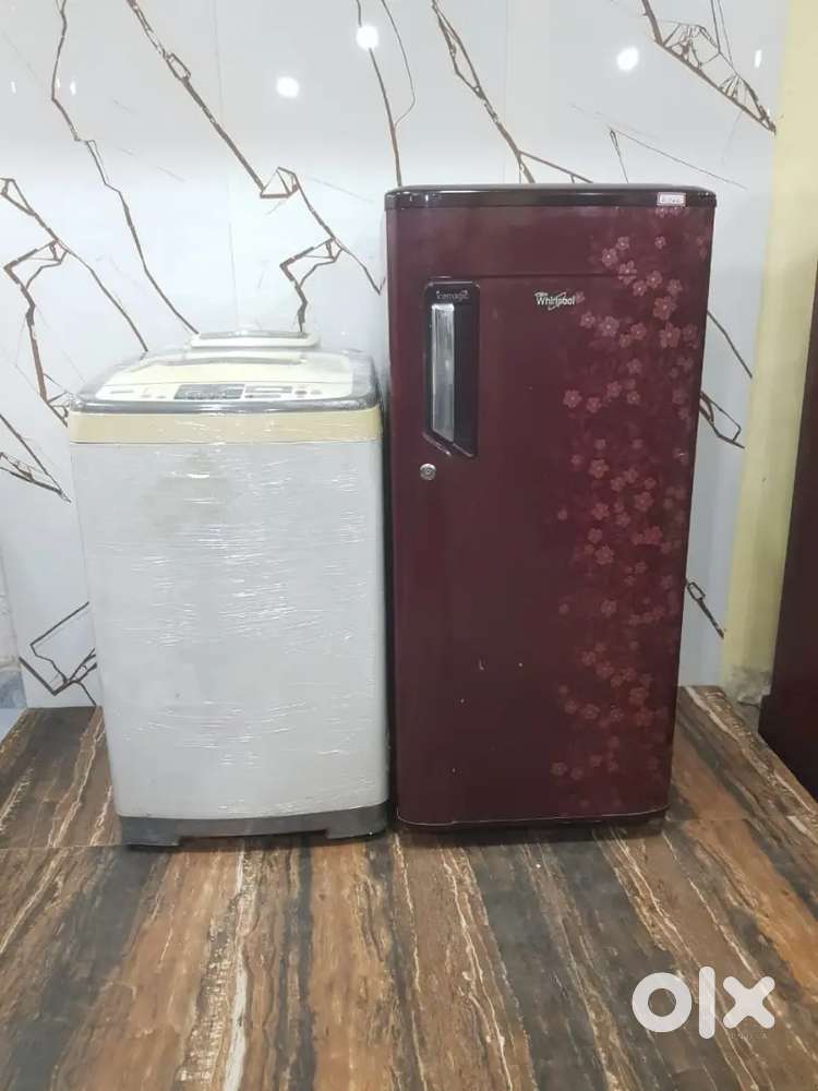 Whirlpool single door refrigerator and samsung washing machine 551453%