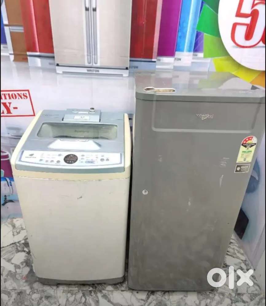Id-30915.  Whirlpool single door fridge an Samsung top load washing ma