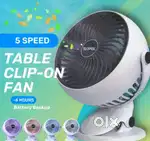 Rechargeable clip on portabl table fan 3 speed with long battery