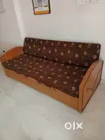Wooden Sofa cum bed with Compartment