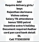 Parcel delivery dhorimana Vishnu colony