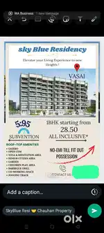 Breakthrough 1 Bhk property for sell in sky blue residency gokhivre