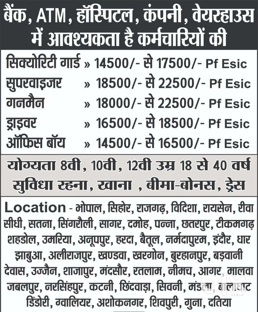 Office Work, banking, finance, field work,service