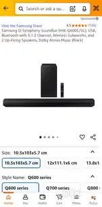 Samsung Q-Symphony Soundbar 360W HW-Q600C/XL