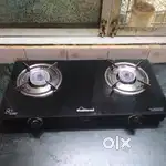 Sunflame Pride 2 burner gas stove - PNG fitted - Black glass top
