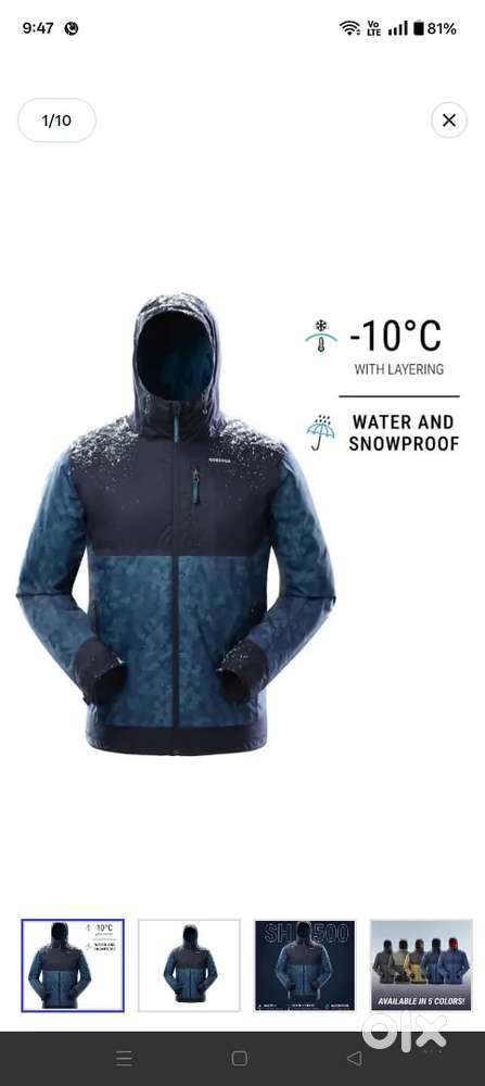 QUECHUA Men's Winter Jacket Size - 3XL