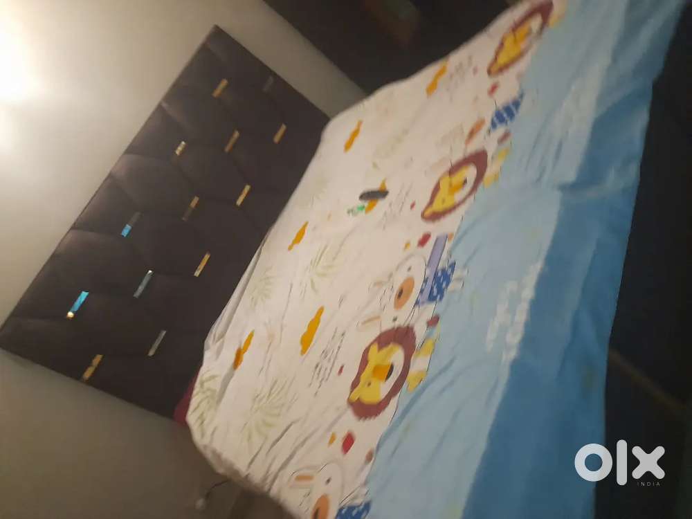 Bed with side table