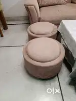 Sofa with two puffies