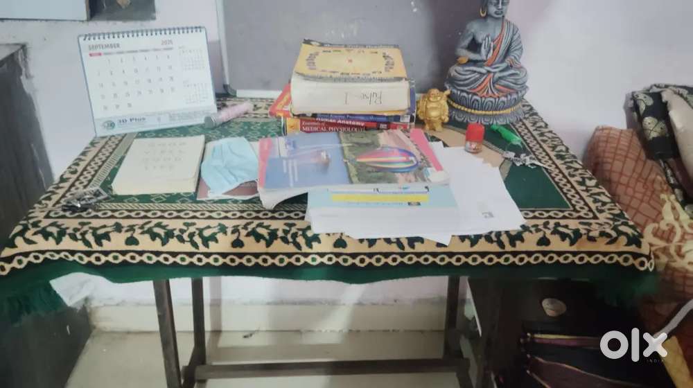 Foldable bed + foldable study table + chair