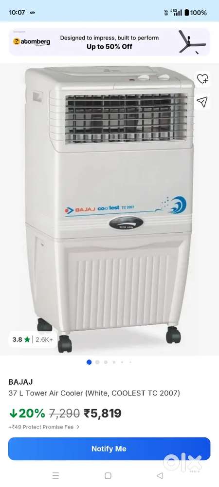 Bajaj cooler condition chalu room shifting karna hai