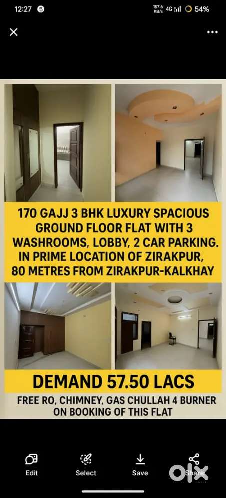 170 gaj 3bhk flat ground floor