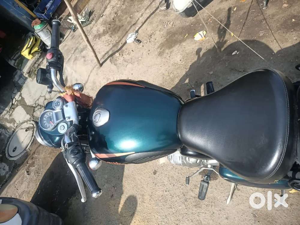 Halcyon green colour Royal enfield in neat and clean condition.