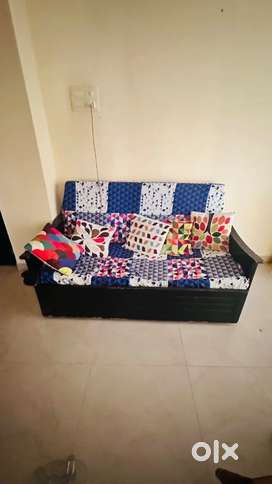 Sofa cum bed wooden with storage