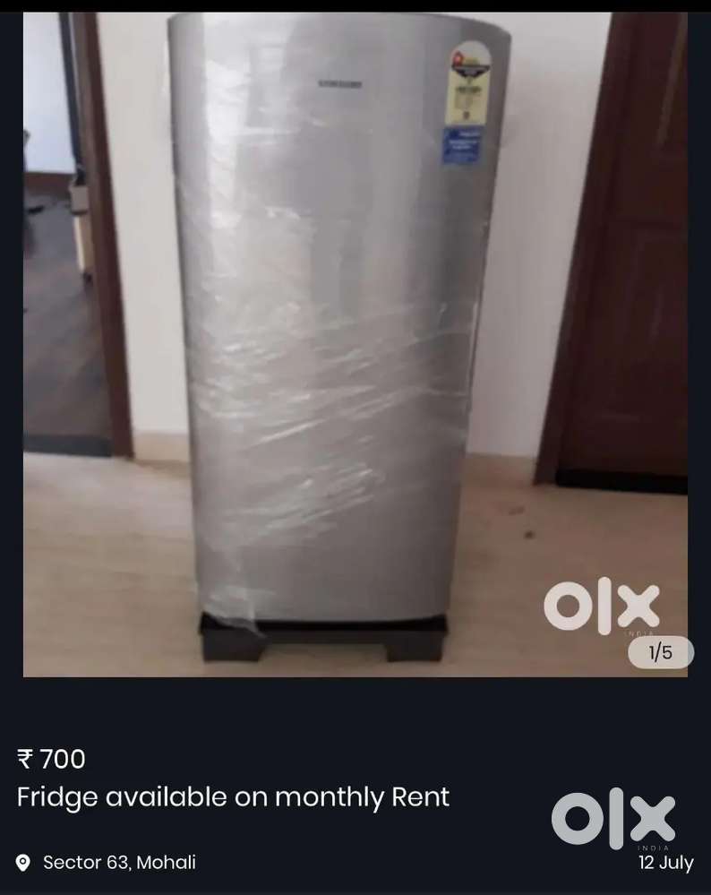 Singal and double door fridge on monthly rent