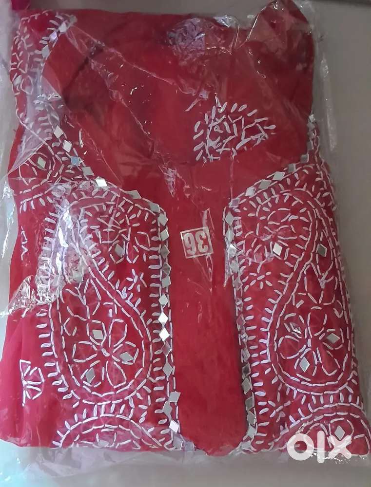 Red kurti only top