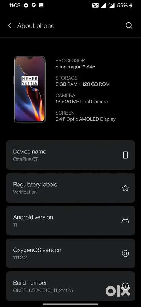 OnePlus 6t 8gb 128gb only phone no damage phone