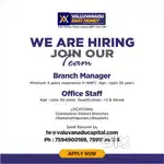 We are hiring for our coimbatore branches