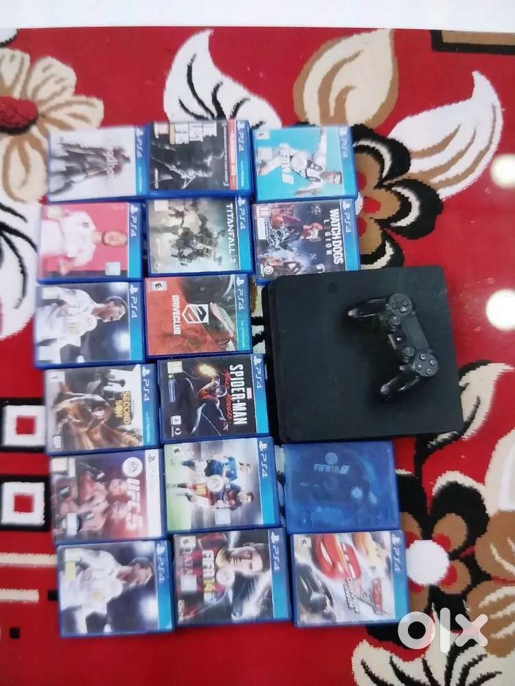 Ps4 slim 500gb for sale with 16 Games single controller version 13.02