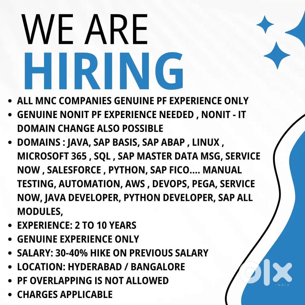 Manual, automation, Java, AWS DEVOPS, python, SAP all MODULES