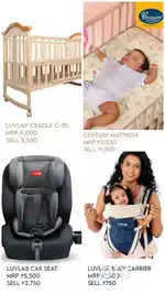Luv Lap Baby Cradle+Mattress, Car Seat and Accs