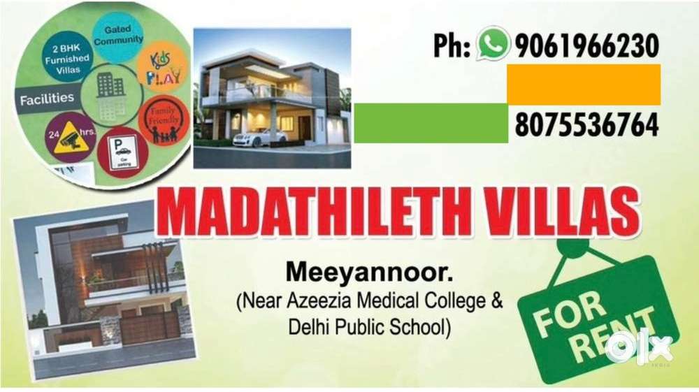 Meeyanoor near Azeezia medical college and Dps